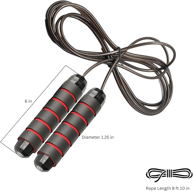 Adjustable Jump Rope for Workout - All-Purpose Exercise Jump Rope Kids & Adults Love with Tangle-Free, Comfortable Foam Handles - Best Slimming, Cardio & Endurance Training
