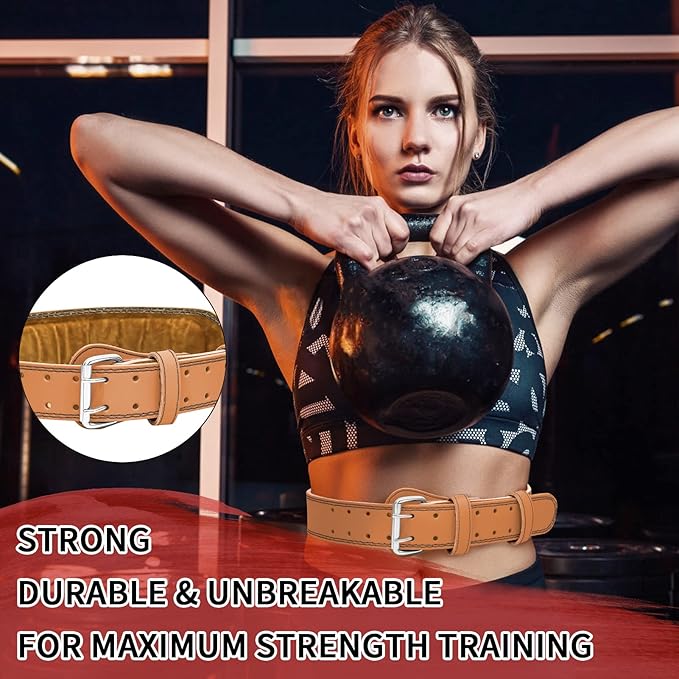 Leather Weight Lifting Belt for Men and Women