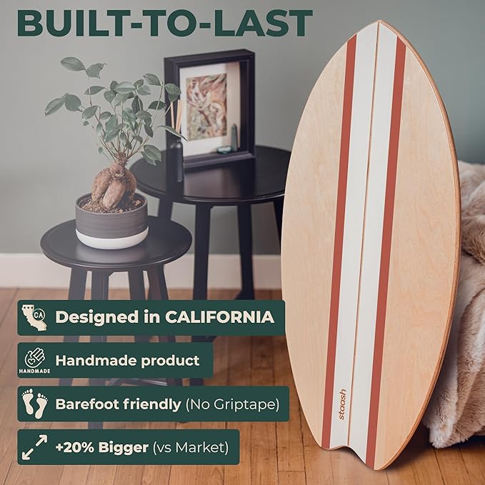 STAASH® Balance Board – Starter (Board + Roller) or Full Kit (w/Mat, Ball & Disc) – Core Balance Trainer for Fitness, Rehab, Surf – Free Coaching Videos