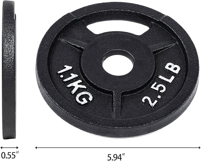 Signature Fitness Cast Iron Plate Weight Plate for Strength Training and Weightlifting, Olympic or Standard