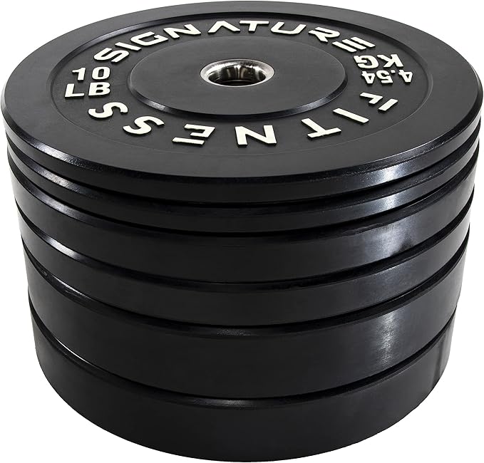 Signature Fitness 2" Olympic Bumper Plate Weight Plates 7FT Olympic