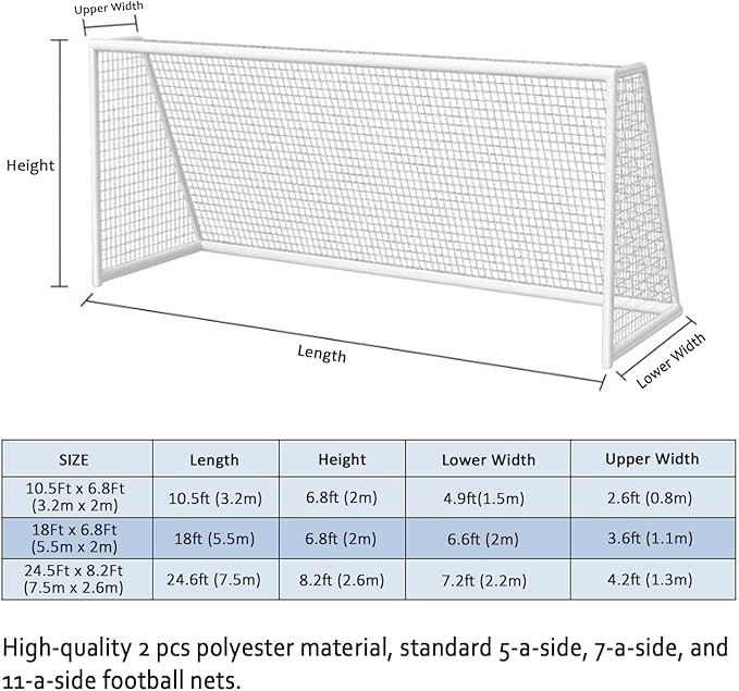 2 Pcs Soccer Replacement Goal Nets
