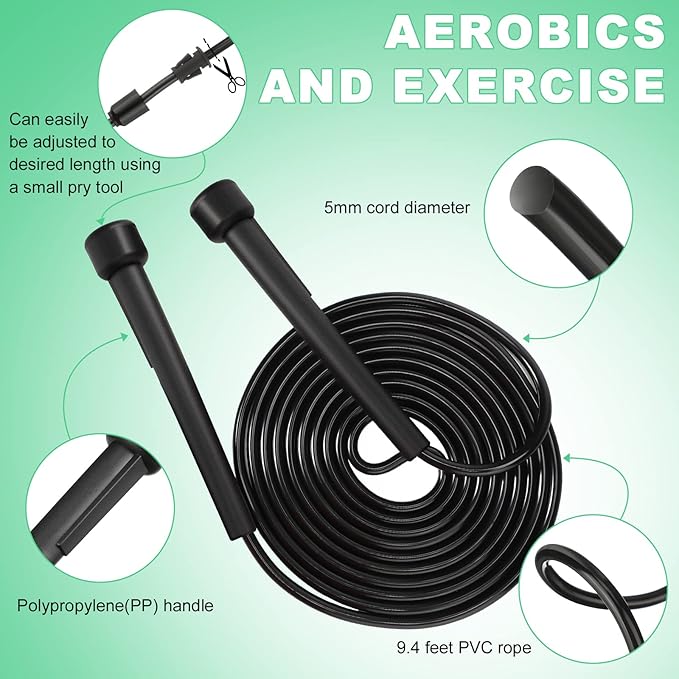 Lenwen 48 Pack Colorful Jump Rope Bulk Adjustable PVC Jump Rope 9.2 ft Versatile Skipping Rope Plastic Speed Jump Rope for Kids Cardio Fitness Adults Men Women Exercise Outdoor
