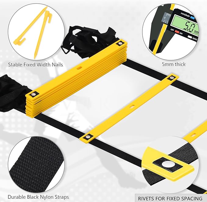 Fixed Rung Agility Ladder 丨20ft 12 Rungs No