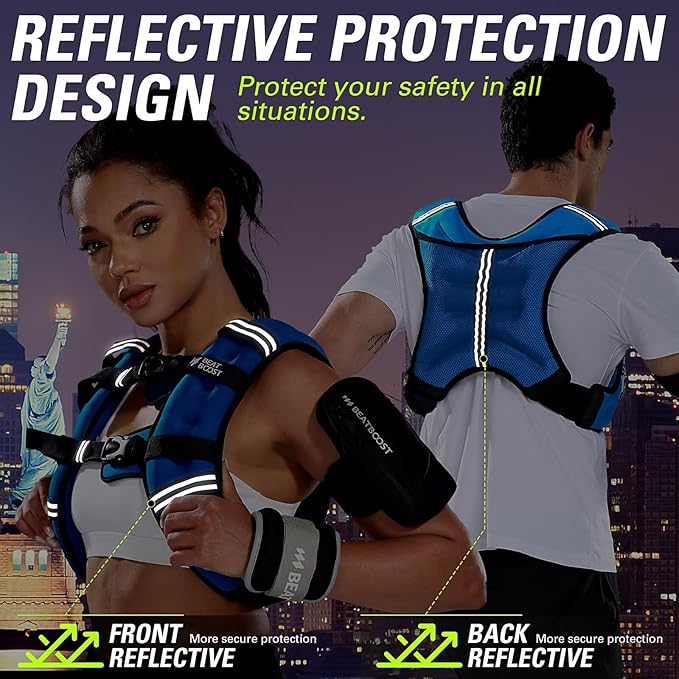 Weighted Vest for Women Men BeatBoost 5 10 15 20 25 30 lb Weight Vest with Ironsand for Walking Strength Training Running Workout