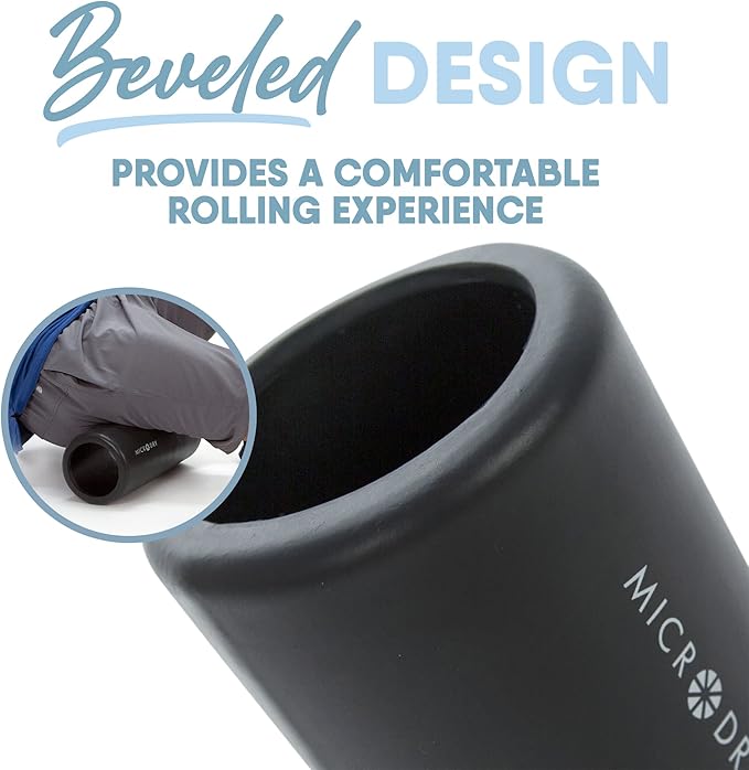 MICRODRY Deluxe Fitness Foam Back Roller for Muscle Relief 13x5.3", Dark