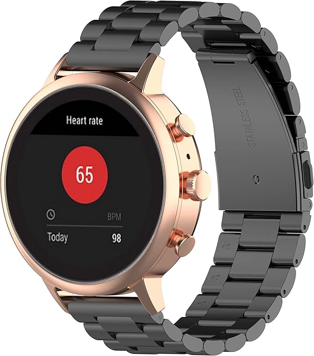 FitTurn Bands Compatible with Letscom, Letsfit, Lintelek, Yamay SmartWatch -Replacement Classic Stainless Steel Metal WatchBand for ID205L, ID205U,ID215G, ID205, ID216, ID205S, SW021