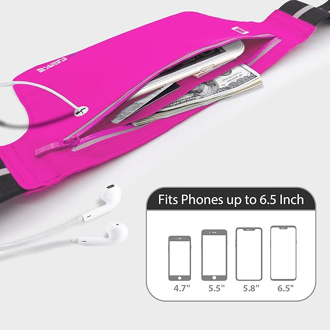 UltraSlim Fanny Waist Pack – Water Resistant Bag 24 to 43inch Waists, 6.7inch –