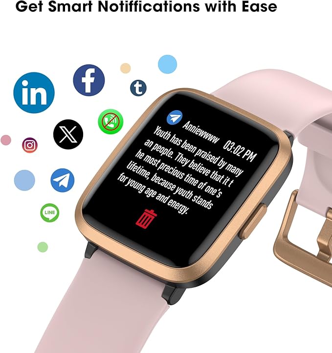 Fitness Tracker Watch with Heart Rate Monitor 5ATM Waterproof