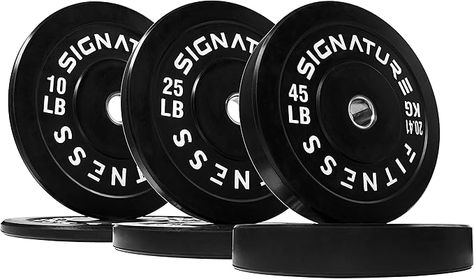 Signature Fitness 2" Olympic Bumper Plate Weight Plates 7FT Olympic
