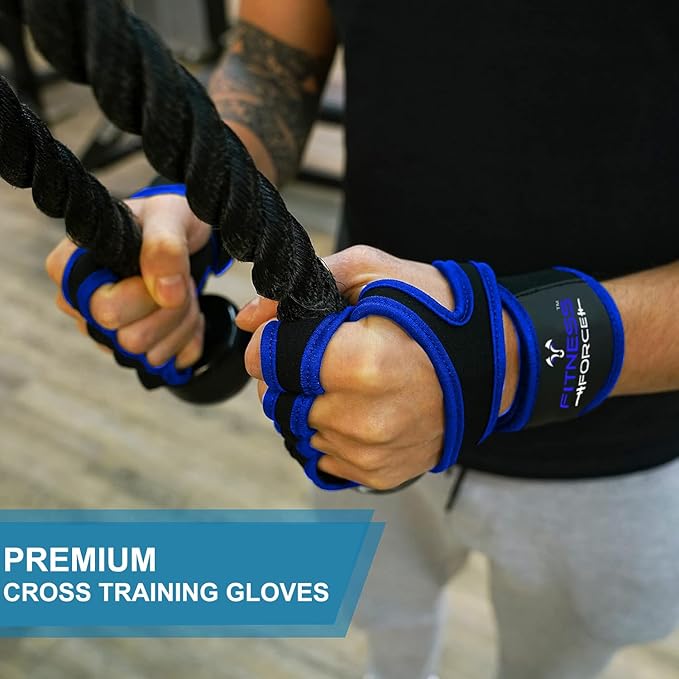 FITNESS FORCE Ventilated Gym Gloves for Men with Built-in Wrist Support for Workouts Weightlifting Gloves Workout Gloves for Women Exercise Fitness Gloves Perfect for Powerlifting, Cross Training