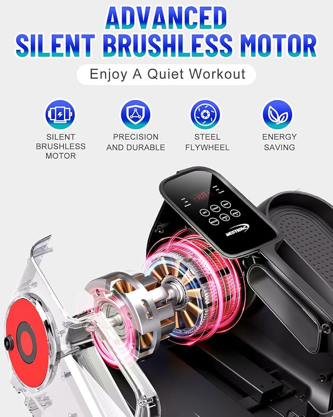 Under Desk Elliptical Machine, Ellipse Leg Exerciser Electric as Seen on TV for Seniors with Remote Control & 10 Adjustable Speeds,Quiet & Portable Mini Seated Pedal Exerciser
