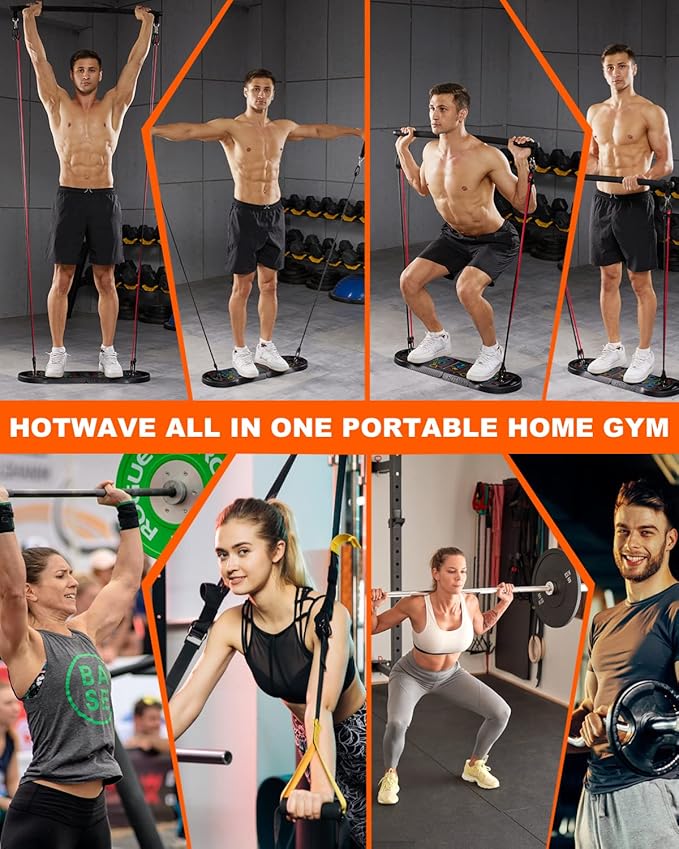 HOTWAVE Portable Exercise Equipment with 16 Gym Accessories.20 1 Push
