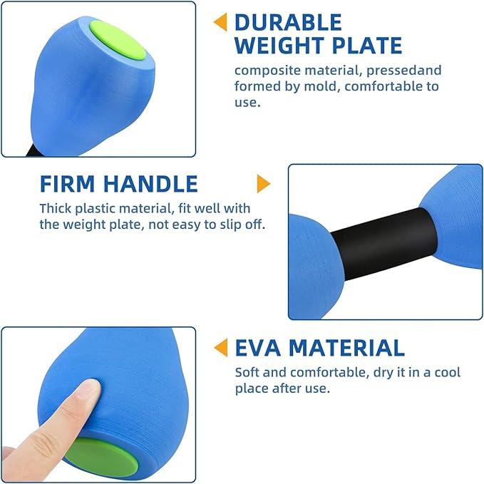Aquatic Dumbells,1 Pair Foam Water Weights Aerobic Exercise
