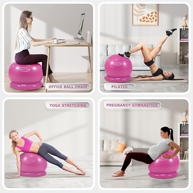 Anti-Burst and Slip Resistant Exercise Ball Yoga Ball 2,000-Pound Capacity,