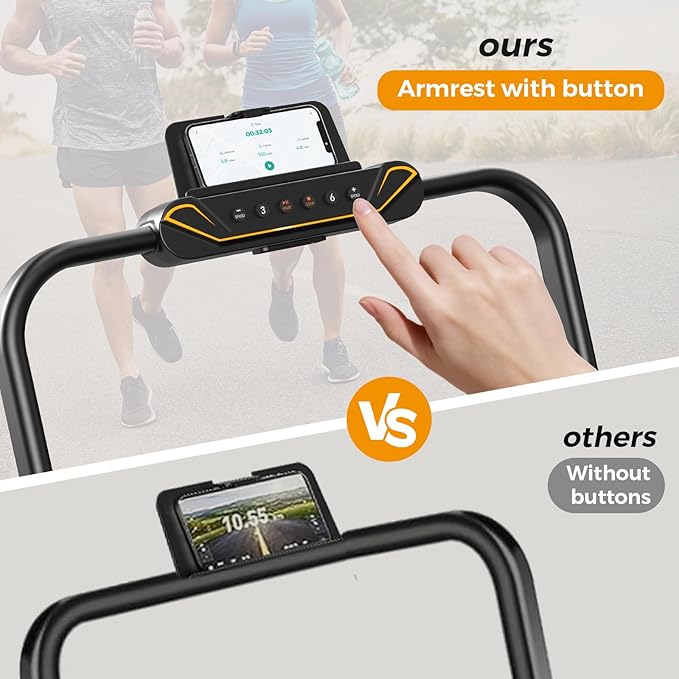 Walking Pad, Under Desk Treadmill for Home Office, Small Walking Pad with Handle Bar and Incline, Foldable Treadmill with Remote Control, APP