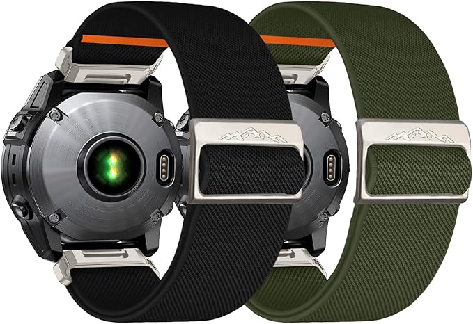 22mm Nylon Stretchy Band for Garmin Fenix 6 Pro/6/7/7 Pro/5/5 Plus Band, Soft Smartwatch Band for Forerunner 935/945/955,for Instinct/2/Approach S60/S70-47mm, Descent G1/Epix 2/Epix Pro 47mm