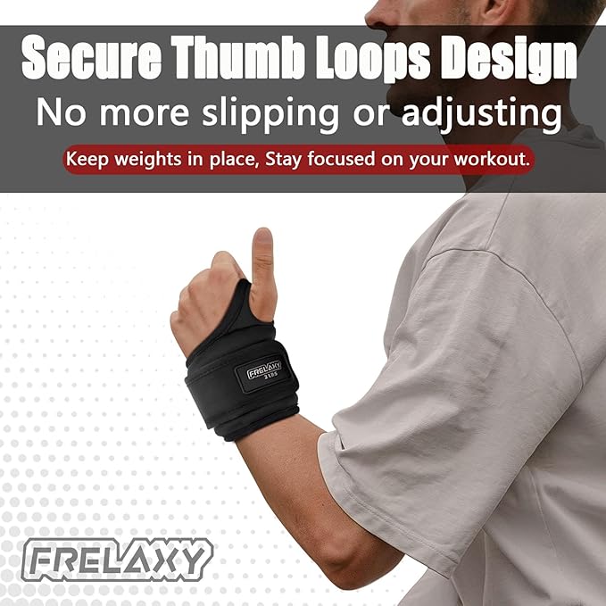 Frelaxy Wrist Weights with Thumb Loops Lock for Men Women 1lb*2 2lbs*2 3lbs*2 Ankle Weights Weighted Gloves for Running Strength Training Yoga Walking Exercises