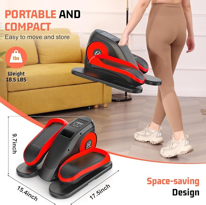 ANCHEER Under Desk Elliptical Machine, Electric Ellipse Leg Exerciser for Seniors with Remote Control, Quiet & Compact Pedal Exerciser, Manual & Auto Mode for Home and Office Use
