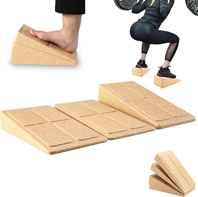 Slant Board Squat Wedge for Calf Stretching,3 Pcs 12" x 6.3" Foot Stretcher Balance Board for Plantar Fasciitis, Adjustable Foam Slant Board Wedge Great for Exercises
