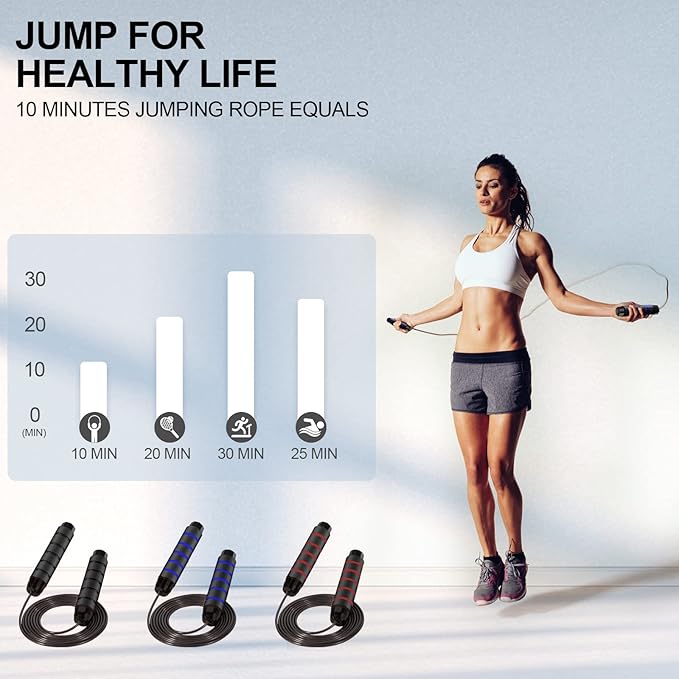 FITMYFAVO Jump Rope Cotton Adjustable Skipping Weighted jumprope