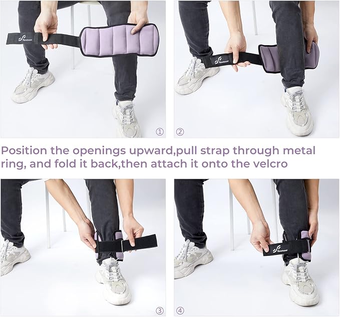 Sportneer Adjustable Ankle Weights 1 Pair 2 4 6 8 8 10 10 Lbs Jogging,1-5 lbs 1 Pair 2-10 lbs