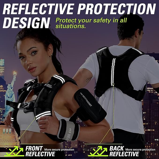 Weighted Vest for Women Men BeatBoost 5 10 15 20 25 30 lb Weight Vest with Ironsand for Walking Strength Training Running Workout