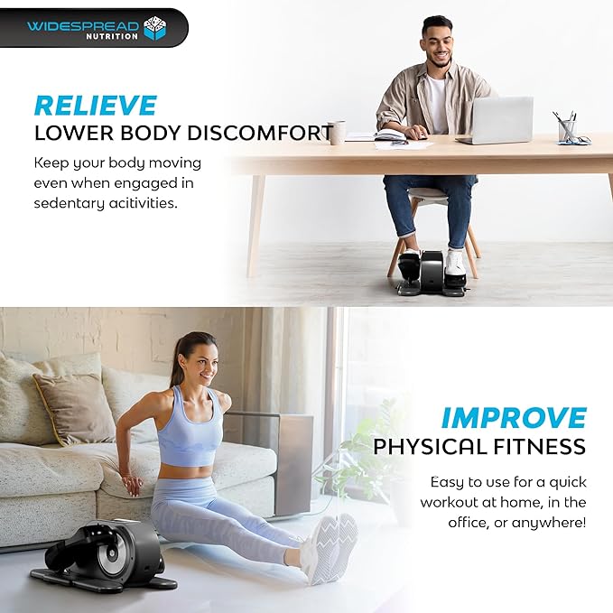 Under Desk Elliptical Machine, Electric Seated Leg Exerciser, Mini Ellipse with Remote, 12 Speed Levels, Forward & Reverse Direction, Manual & Auto Mode for Home & Office