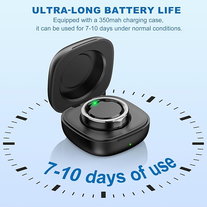 Smart Ring-Size First Before You Buy, No APP Subscription,7-10 Days of Use,Sleep & Activity Real-Time Monitor, Stress/Heart Rate/SPO₂ Tracker, Compatible with iOS and Android (Black, 10)