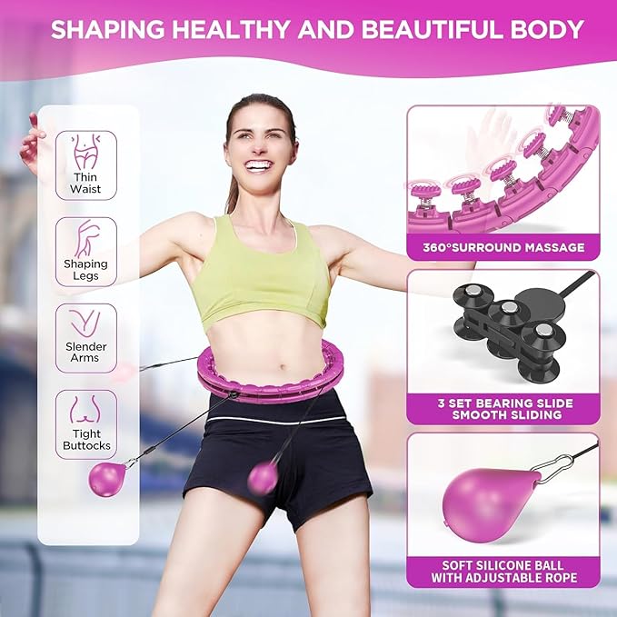 Weighted Exercise Hoop Plus Size 32 Detachable 2 in 1 Abdomen