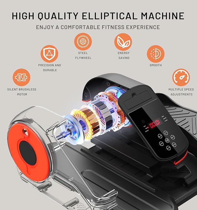 Under Desk Elliptical Machine, Ellipse Leg Exerciser for Seniors Adults with 12 Adjustable Speed, Quiet & Portable Seated Pedal Exerciser with Remote Control & Non-Slip Foot Straps