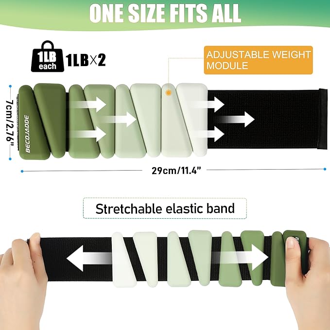 Wrist Weights for Women At Home 1Lb Ankle 2 Adjustable