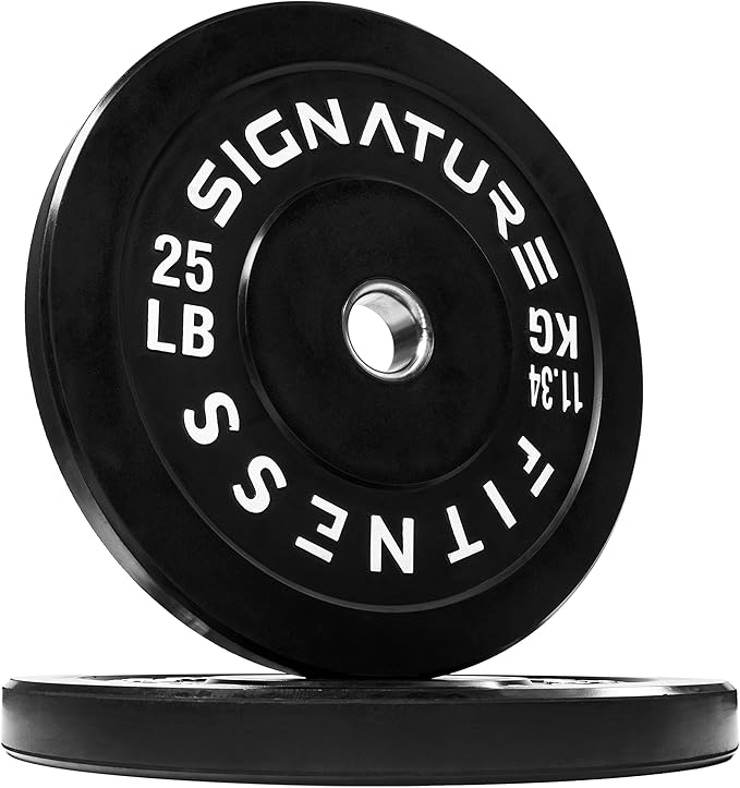 Signature Fitness 2" Olympic Bumper Plate Weight Plates 7FT Olympic