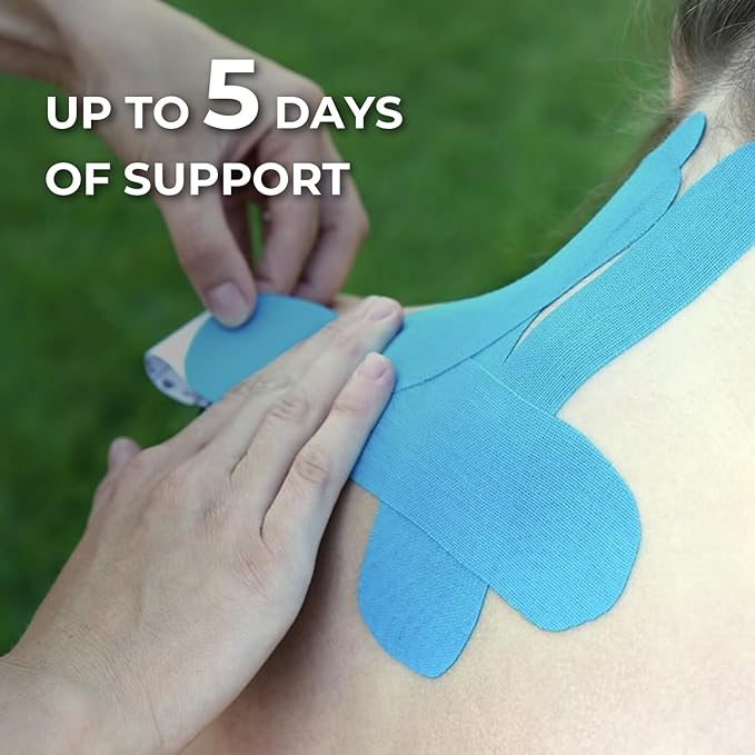 Kinesiology Tape Pro Athletic Sports-3 Rolls,16ft Uncut Strips Breathable Latex Free Muscle Tape for Ankle Wrists Knee Elastic Running Tennis Swimming Football Sports Activities Tapes(Black Blue Pink)
