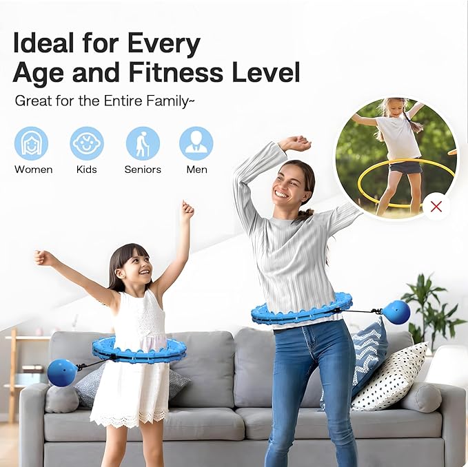 Weighted Infinity Fitness Hoop for Adult Weight Loss 2 in 1 Smart 27 Detachable