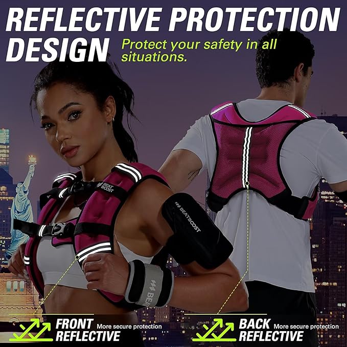 Weighted Vest for Women Men BeatBoost 5 10 15 20 25 30 lb Weight Vest with Ironsand for Walking Strength Training Running Workout