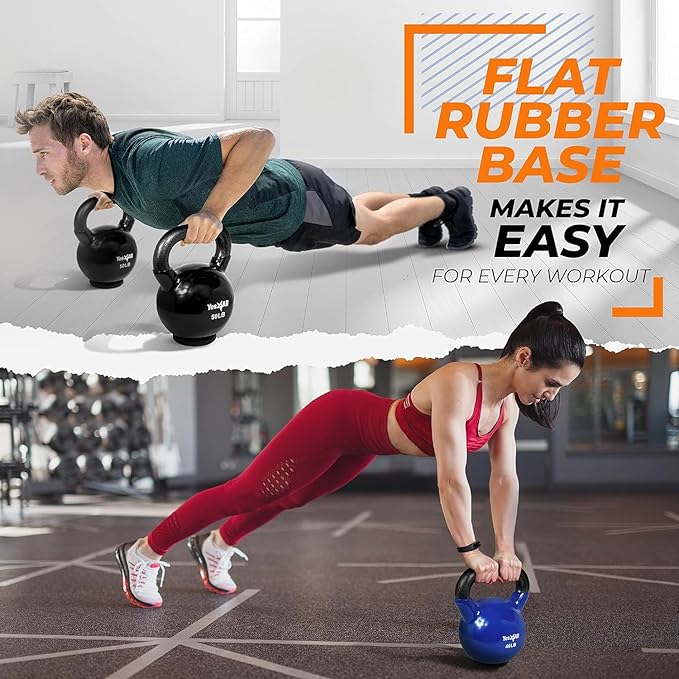 Yes4All Kettlebells Rubber Base (10-65 lbs)