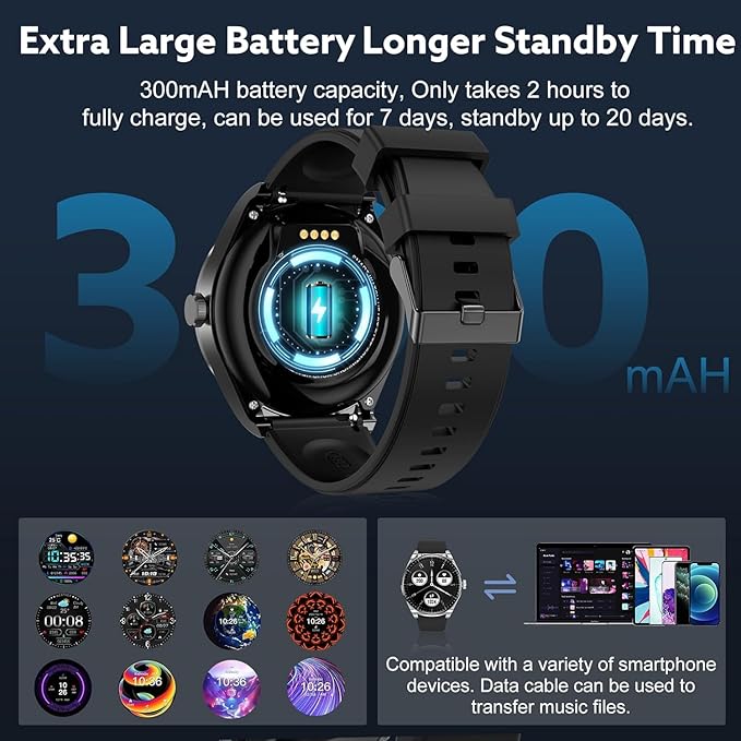 Smart Watch with Earbuds,2 in 1 Watch with Earbuds for Android iOS Can Receive Calls Messages Sleep Tracker Calorie Counter for Men Women