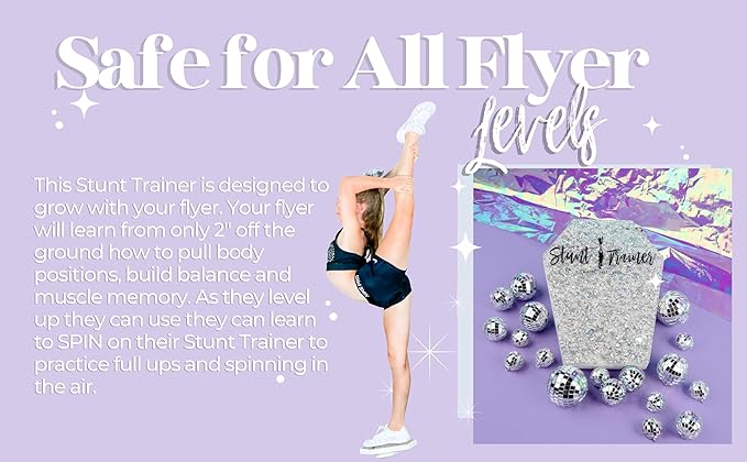 Flyer Cheer Stand for Cheerleader Balance & Flexibility Core Strength Training - Cheer Balance Trainer Stunting Stand Practice Board Cheerleading Equipment for Flyers, Grey