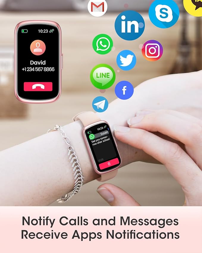 Fitness Tracker, 20+ Sport Modes Fitness Watches for Women with Steps/Distance/Calorie Tracker, Smart Watch for Android/iOS Phones, IP68 Smart Watches for Women, Step Pedometer, Gift (Pink)