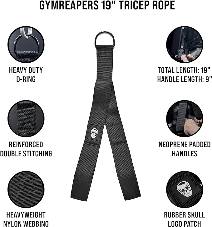 Gymreapers Tricep Rope Cable Attachment (3 Lengths Built