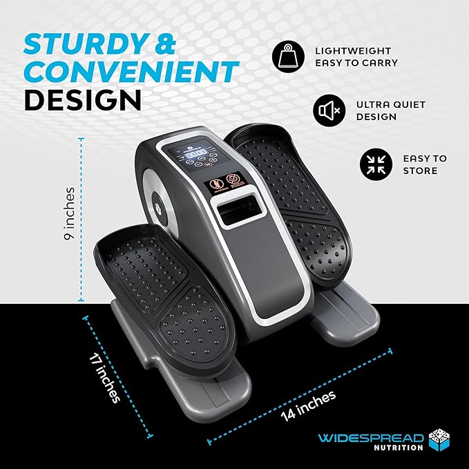 Under Desk Elliptical Machine, Electric Seated Leg Exerciser, Mini Ellipse with Remote, 12 Speed Levels, Forward & Reverse Direction, Manual & Auto Mode for Home & Office