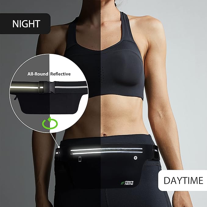 UltraSlim Fanny Waist Pack – Water Resistant Bag 24 to 43inch Waists, 6.7inch –