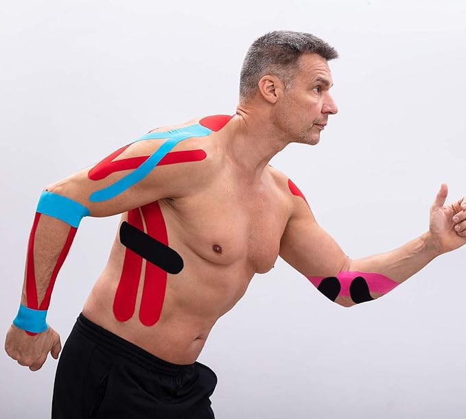 Kinesiology Tapes PRECUT | 40 Beige Pre-Cut Sport Tape Strips 10x2in | Waterproof • Skin-Friendly • Elastic | Kinesiology Tapes Ideal for Sports