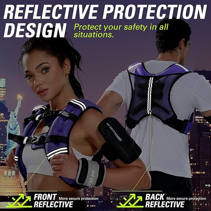 Weighted Vest for Women Men BeatBoost 5 10 15 20 25 30 lb Weight Vest with Ironsand for Walking Strength Training Running Workout