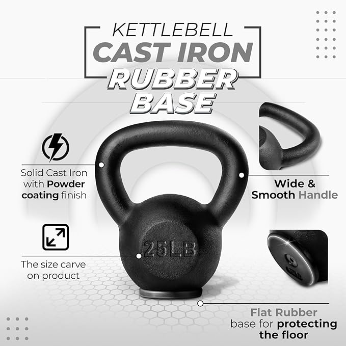 Yes4All Kettlebell Adjustable/Cast Iron/Protective Base Solid Smooth