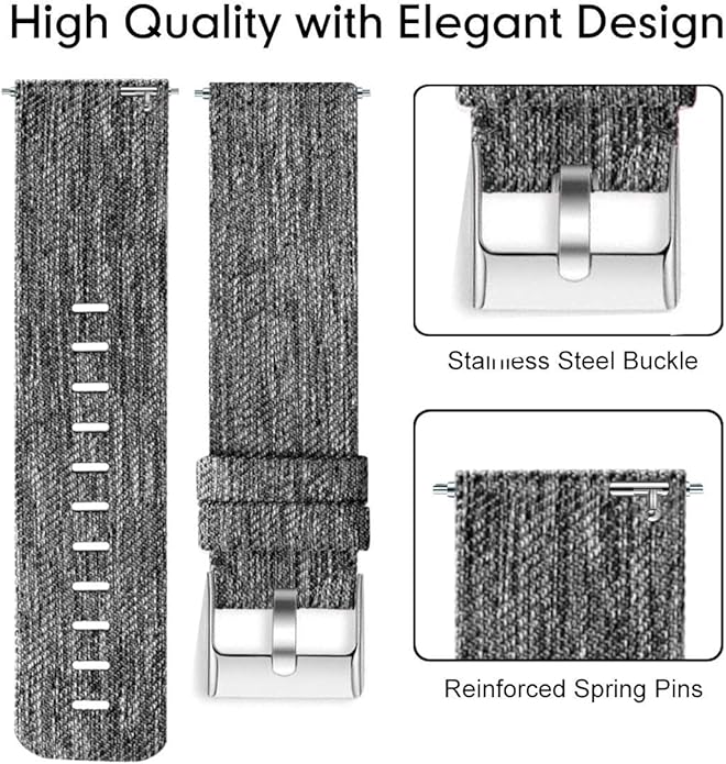 Compatible with Sanorum Smart Watches Band, 20mm, 22mm Breathable Nylon Woven Fabric Replacement Strap Compatible for HaSaKei G53, Sanorum G53, G56 Smart Watches