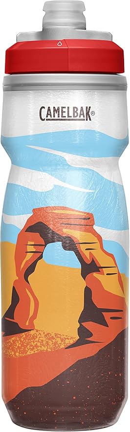 CamelBak Podium Chill Insulated Bike Plastic Water Bottle 21oz, Desert
