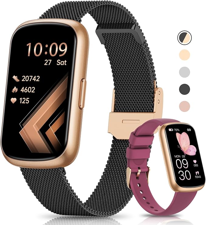 Fitness Tracker, 24/7 Heart Rate Monitor Watch, 1.47" Fitness Watches for Women with 24 Sport Modes, Androdi Smart Watches for Women/Men, IP68 Step Tracker, Pedometer, Gift