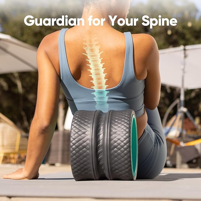 FitBeast Back Roller - Deep Tissue Massage Wheel, Yoga Wheel & Back Stretcher for Pain Relief